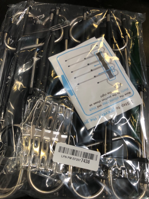 Photo 1 of Magic Pants Hangers Space Saving - 2 Pack for Closet Multiple Layers Multifunctional Uses Rack Organizer for Trousers Scarves Slack (2 Pack with 10 Metal Clips)
