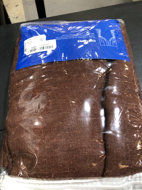 Photo 1 of MIULEE Chocolate Brown Linen Curtains 90 Inch Long for Bedroom Living Room, Soft Thick Linen Textured Window Drapes Semi Sheer Light Filtering Back Tab Rod Pocket Burlap Look Decor, 2 Panels