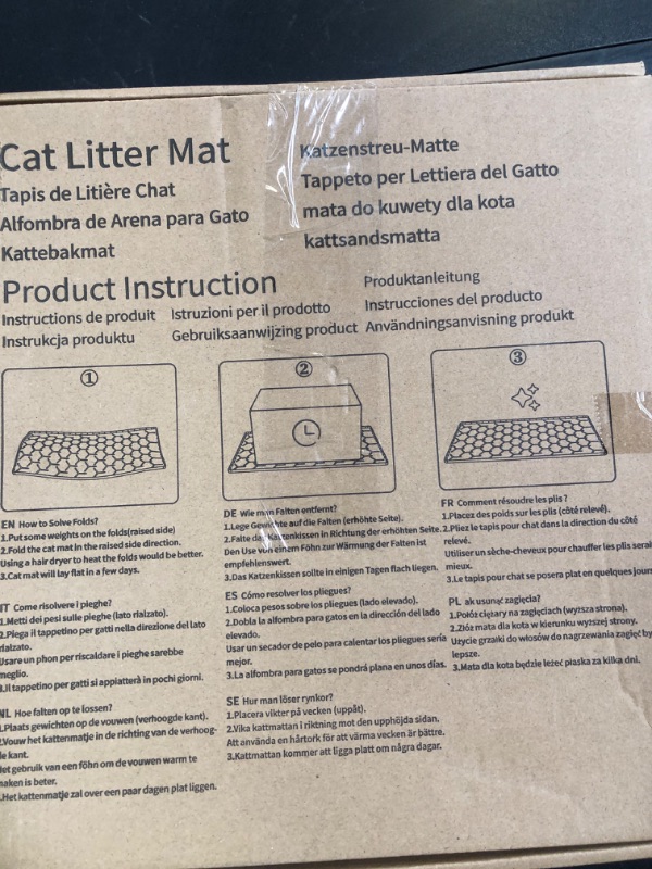 Photo 1 of Garoopion Cat Mat for Litter Box, Large 34" X 22" Cat Litter Mat, Waterproof Silicone Pad for Floor, Gray