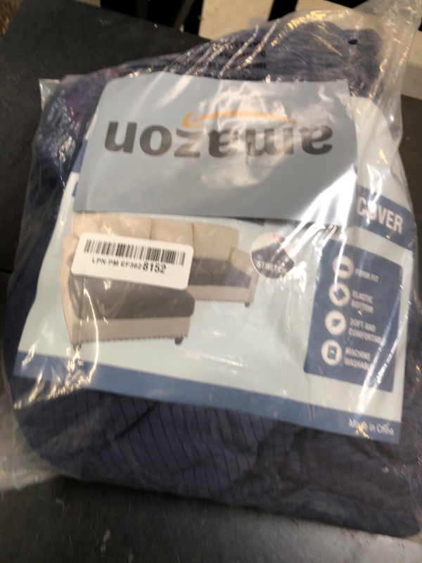 Photo 1 of H.VERSAILTEX Sectional Couch Covers 3 Pieces Sofa Seat Cushion Covers L Shape Separate Cushion Couch Chaise Cover for Both Left/Right Sectional Couch (Seat Only: 1 Chaise + 2 Sofa, Navy)