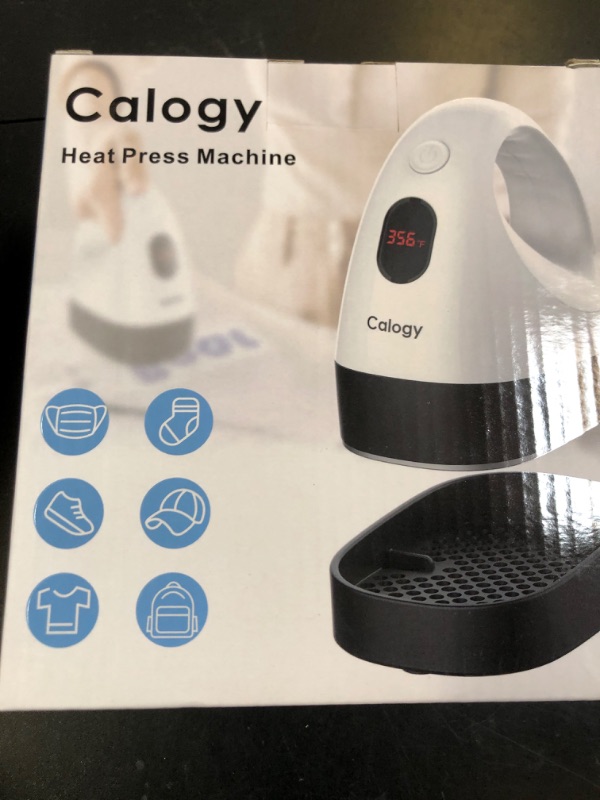 Photo 1 of Calogy Mini Heat Press, Heat Transfer Machine, Constant Temp Control, Insulated Safety Base, Fits for Crafts, T-Shirt, Hat, Cap, Pillows(White Pink)