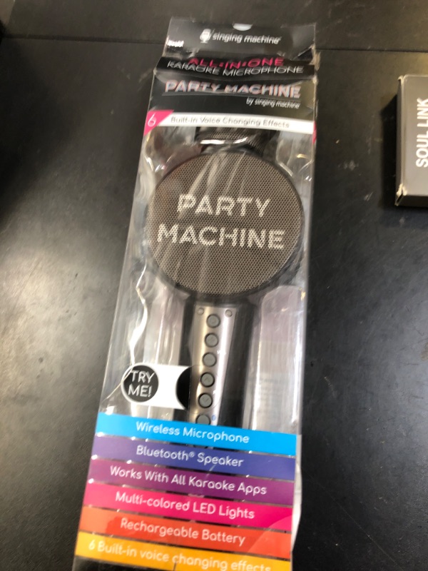 Photo 1 of Singing Machine Wireless Karaoke Microphone for Kids & Adults, Party Machine Mic (Black) - Portable Handheld Bluetooth Microphone with Speaker & Voice Changer Effect - Karaoke Mic for SingingLPNPMOI8728637
