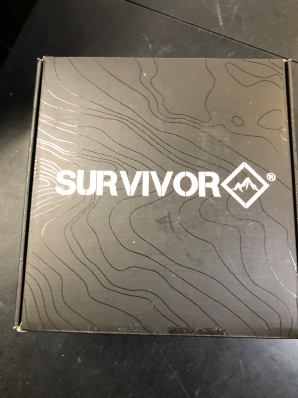 Photo 1 of SURVIVOR Chalk Bag + Chalk Ball + Liquid Grip - Iconic Topographical Map, Draw String Closure, 2 Zippered Pockets, & Brush Holder - Bag for Rock Climbing, Bouldering, Weightlifting, Gymnastics & More