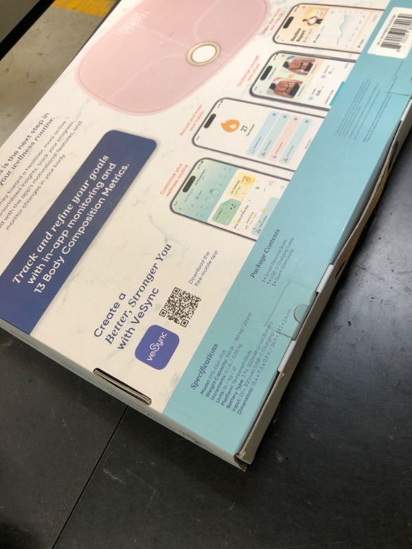 Photo 1 of Etekcity Smart Rechargeable Scale for Body Weight, BMI, Fat, Muscle Mass, FSA HSA Eligible, Digital Bathroom Scale with 13 Metrics, Secret Mode, Bluetooth Connect to Free Apps, Cotton Candy Pink
