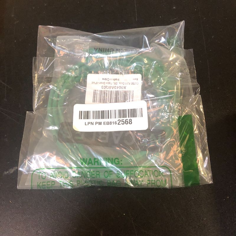 Photo 1 of NECABLES CAT5E RJ11 Data Cable DSL Cable 6ft Heavy Duty High-Speed for DSL Modem UTP Compatible with ATT RJ11 6P4C Male to Male Green - 6 Feet