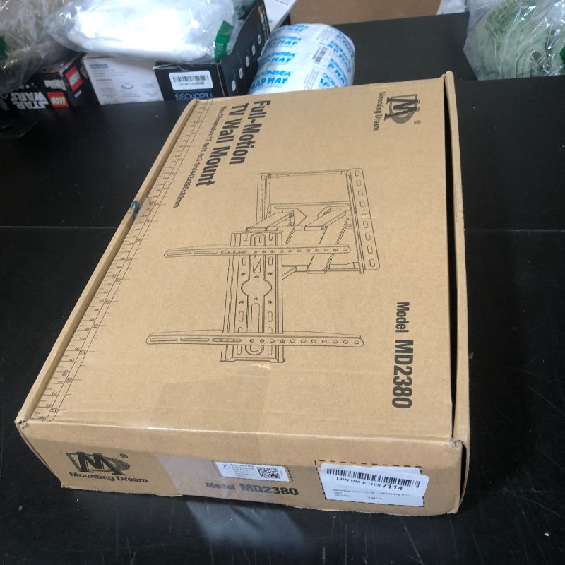Photo 1 of Mounting Dream TV Wall Mount for 32-65 Inch Television,Mount with Swivel and Tilt, Full Motion Bracket with Articulating Dual Arms, Fits 16inch Studs, Max VESA 400X400 mm, 99lbs, MD2380