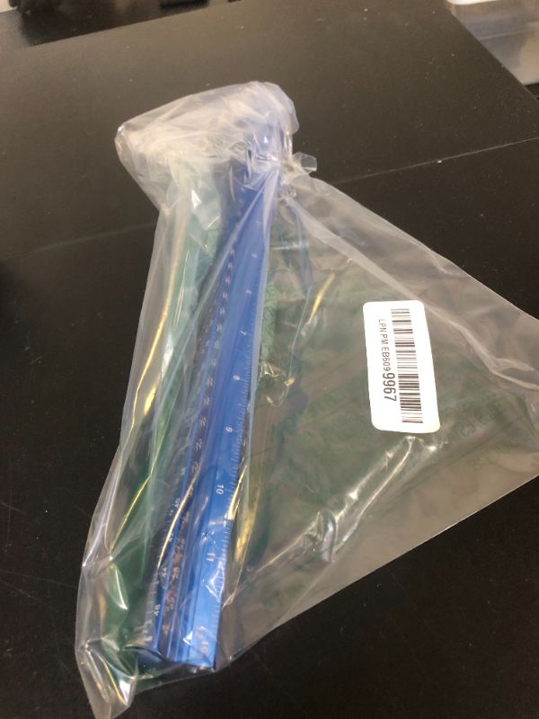 Photo 1 of Architectural Scale Ruler, 12'' Imperial Architect Scale, Engineer Scale Ruler for Blueprints, Aluminum Triangle Drafting Ruler (Blue)