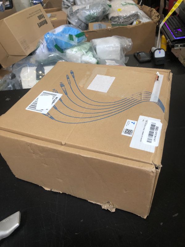 Photo 1 of 300ft OD-5mm Industrial TPU OM3 Fiber LC to LC Outdoor Armored Fiber Patch Cable, Duplex Multimode Fiber Optic Cable, 40Gb 10Gb, 50/125, Uniboot LC-LC with Pulling Eye Kit Installed on one end