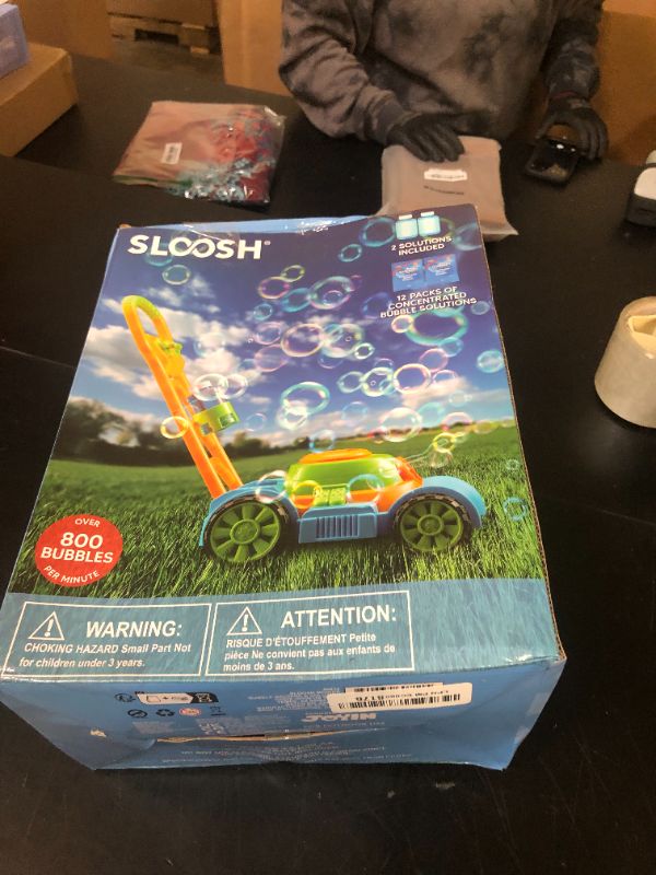 Photo 1 of SLOOSH Bubble Lawn Mower Toddler Toys - Kids Bubble Machine Summer Outdoor Push Toy Games, Backyard Garden Outside Play Toddlers Preschool Boys Girls Birthday Gifts (Blue)
