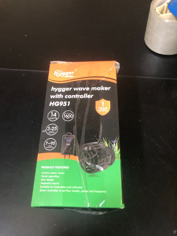 Photo 1 of hygger Mini Wave Maker Aquarium Magnetic DC Powerhead with LED Display Controller for Saltwater Tank, 1600 GPH Aquarium Water Circulation Pump 5 to 30 Gallon Black