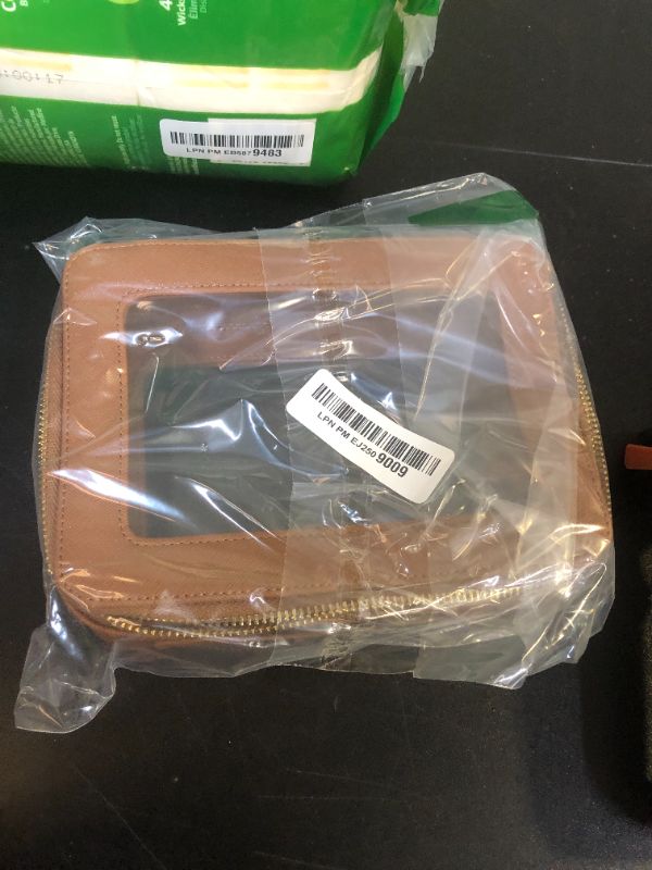 Photo 1 of SANHECUN Toiletry bag waterproof cosmetic organizer with handle large opening for travelling car organizer (Brown)