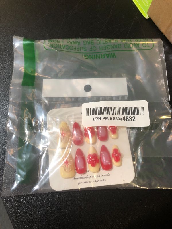 Photo 1 of 10PCS Handmade Nails Press On Nails Almond Art False Nails Women's Nails Kit,Medium