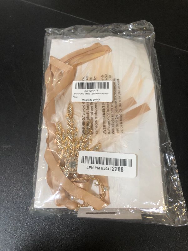 Photo 1 of BABEYOND 1920s Accessories for Women - Great Gatsby Accessories Flapper Headband Headpiece Pearl Necklace Gloves for Women