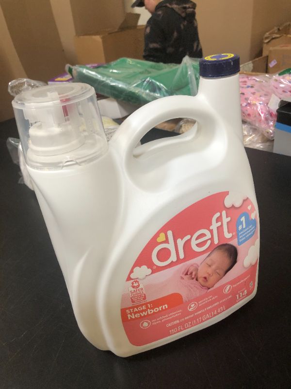 Photo 1 of Dreft Stage 1 Newborn Baby Laundry Detergent Liquid, HE Compatible, 114 Loads, Laundry Soap for Sensitive Skin, Baby Laundry Detergent, Newborn Essentials