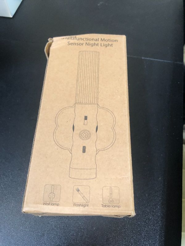 Photo 1 of Motion Sensor Night Light - Rechargeable Wood-Grain Wall Sconce with Auto On/Off, Perfect for Stairs, Hallways, Bedrooms, and Cabinets, Soft Lighting to Decorate Your Home