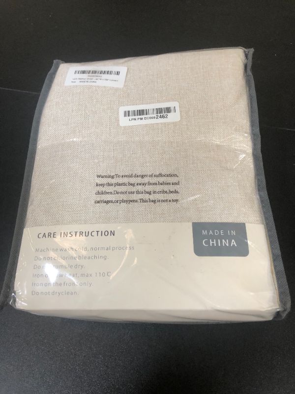 Photo 1 of 100% Blackout Shield Linen Blackout Curtains for Bedroom 108 Inches Long, Back Tab/Rod Pocket Living Room Drapes, Thermal Insulated Blackout Curtains 2 Panels Set, 50" W x 108" L,Cream