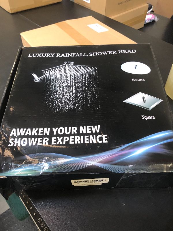 Photo 1 of 12'' Rain Shower Head Combo, High Pressure Rainfall Shower Head with 16'' Flexible Adjustment of Height/Angle Upgraded Extension Arm and 5 Setting Spray Handheld Shower Head, Anti-leak (Chrome)