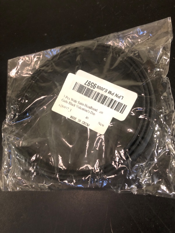 Photo 1 of 3pcs satin wide headbands black