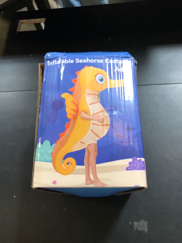 Photo 1 of Spinosaurus Inflatable Seahorse Costume for Adult Halloween Blow Up Seahorse Costume Funny Inflatable Animal Costumes for Men Women