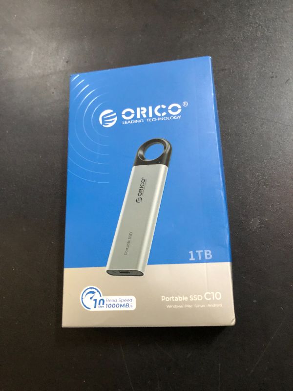 Photo 1 of ORICO 1TB External SSD Up to 1050MB/s, Hanging Hole Design Portable Solid State Drive, USB C&A 2 in 1 Cable, Reliable Storage for Type-C Smartphone, Tablets, Laptops - C10