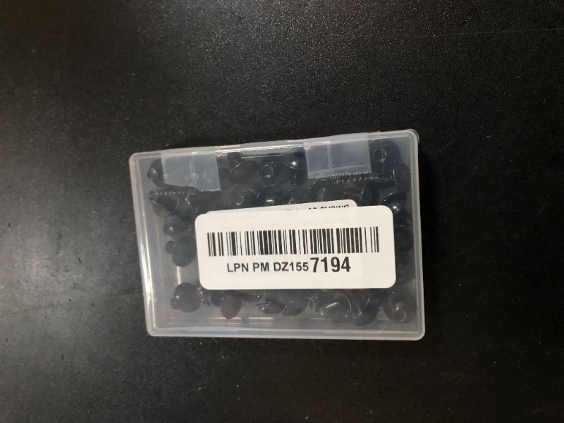 Photo 1 of M5 x 8mm Flanged Button Head Socket Cap Screws, Black Oxide, Full Thread, Allen Socket Drive, 304 Stainless Steel, 50 PCS