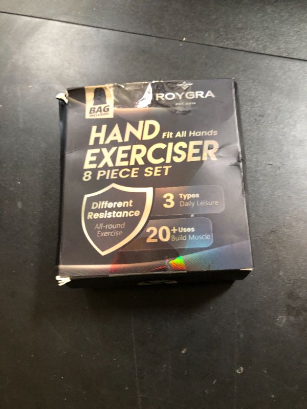 Photo 1 of roygra Hand Grip Strengthener, Finger Exerciser, Multiple Resistance Levels Kit - 3 Types, Set of 8