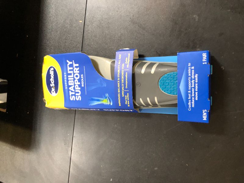Photo 1 of Dr. Scholl's Stability Support Insoles, Flat Feet & Overpronation Low Arch Support, Improves Balance & Stability, Motion Control, Trim Inserts to Fit Shoes, Men's Size 8-14