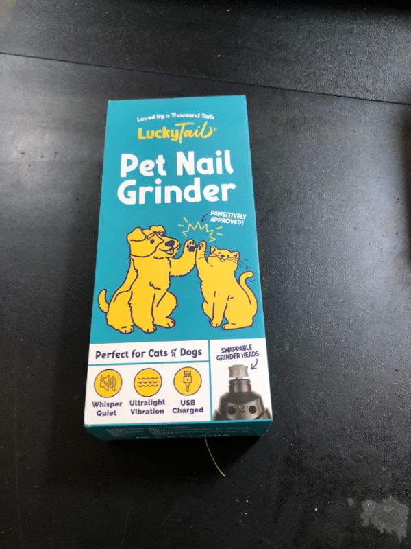 Photo 1 of LuckyTail Pet Nail Grinder for Dogs and Cats - Super Quiet and Low Vibration Electric Dog Nail Grinder with 2 LED Lights - USB Rechargeable and Cordless - 2 Speeds - Small to Large Pets