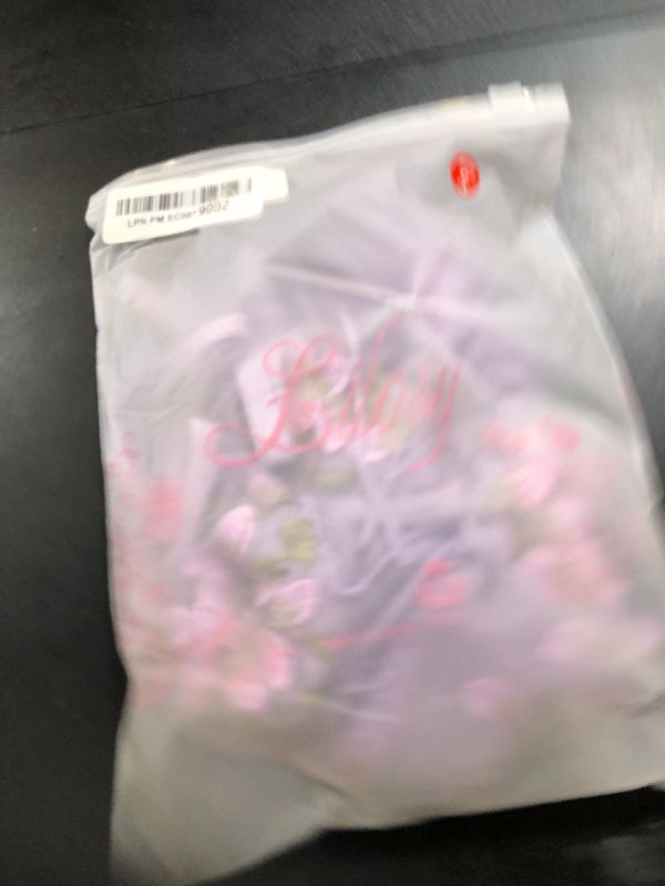 Photo 1 of Lilosy Women Sexy Lace Up Floral Embroidered Teddy Babydoll Lingerie Bodysuit Top Mesh Sheer One Piece See Through Lavender Light Purple Small