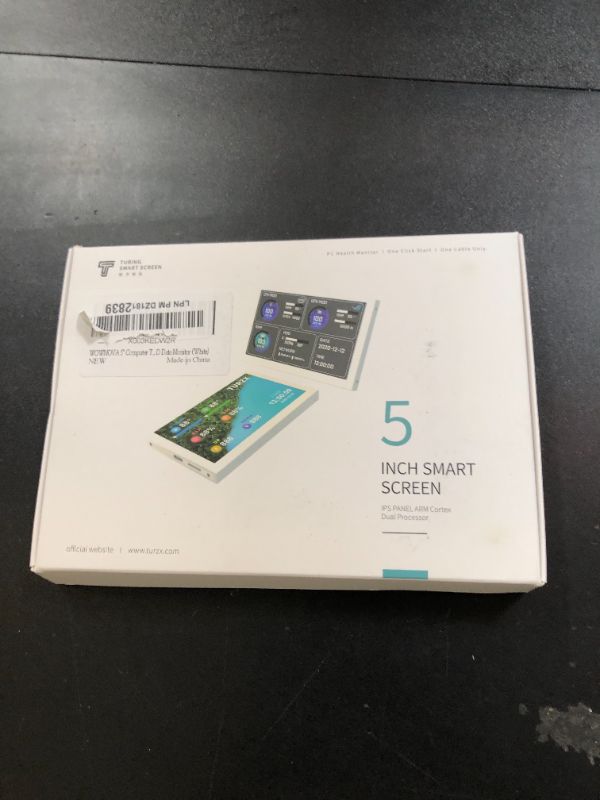 Photo 1 of WOWNOVA 5" Computer Temp Monitor, Dynamic Theme Supported, ARGB PC Case Sensor Panel, IPS Type-C USB Mini Secondary Screen, CPU RAM HDD Data Monitor (White)