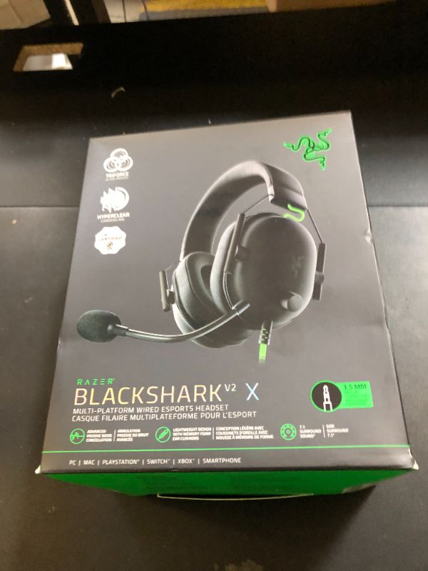 Photo 1 of Razer BlackShark V2 X Gaming Headset: 7.1 Surround Sound - 50mm Drivers - Memory Foam Cushion - For PC, PS4, PS5, Switch - 3.5mm Audio Jack - Black