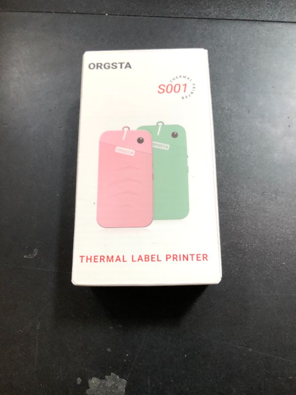 Photo 1 of ORGSTA S001 Label Maker Machine with Tape, Portable Bluetooth Label Maker for Home and Office Organization, Thermal Label Printer Mini Sticker Maker with Multiple Templates, Pink