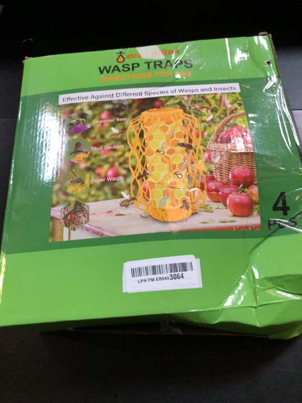 Photo 1 of Sancodee 4 Pack Upgraded Wasp Trap Outdoor Hanging, Carpenter Bee and Hornet Catcher, Reusable Yellow Jacket Trap with Bait Reservoir, Bee Killer and Wasp Catcher for Outside (Green)
