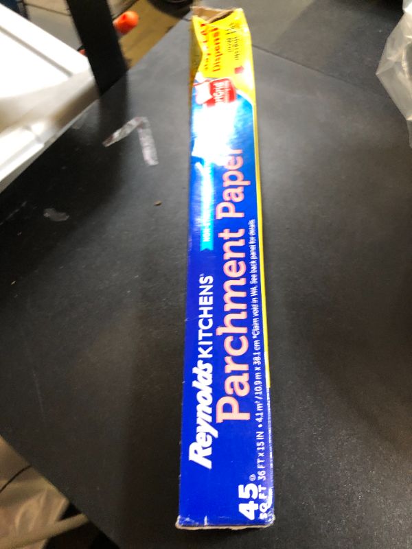 Photo 1 of Reynolds Kitchens Stay Flat Dispensing Parchment Paper for Baking and Roasting, Parchment Paper Roll, Great for Baking and Rolling Dough, Non-stick, Reusable Up to 3x, 45 Sq. Ft.