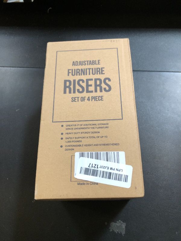 Photo 1 of Lifemaster Furniture Riser Set - 4 Pieces Non-Slip Design Furniture Leg Riser fits with Bed, Chair, Table, Sofa, Desk, and Couches - White