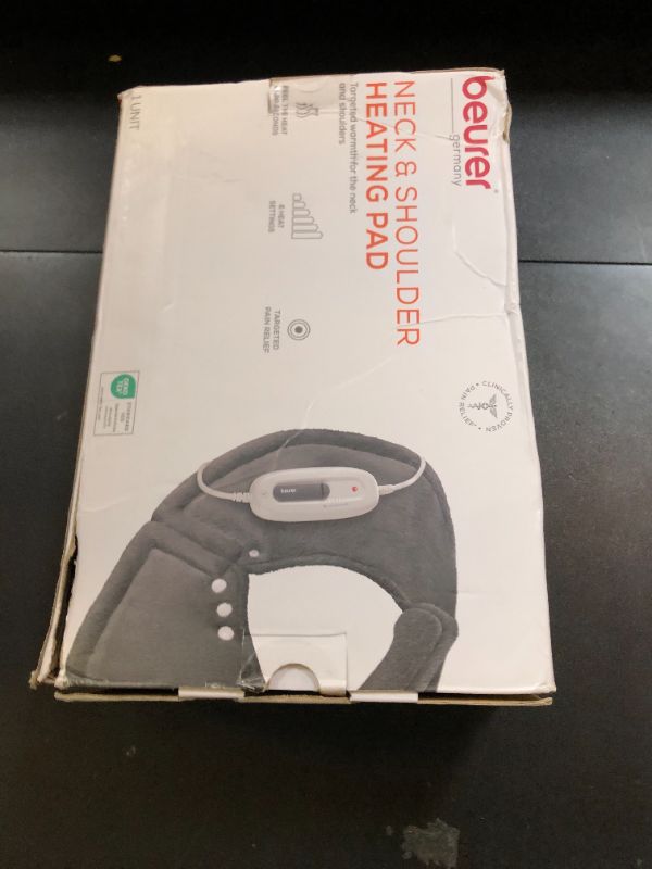 Photo 1 of Beurer UHP54 Shoulder Heating Pad with Extra Soft Fabric, Fast Heating (107-141°F), 6 Temperature Settings, Auto Shut-Off, 22” x 20.5”, Machine Washable
