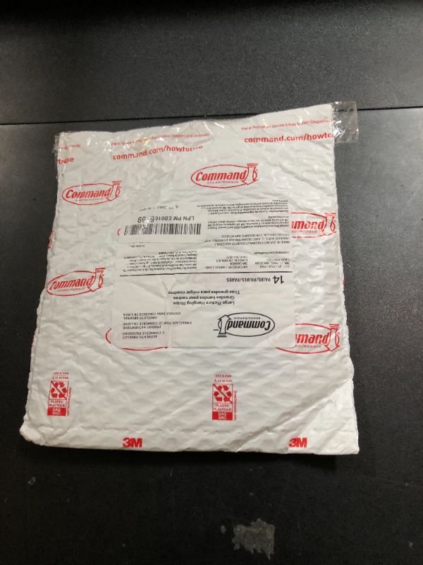 Photo 1 of Command Large Picture Hanging Strips, White, Holds up to 16 lbs, 14-Pairs, Easy to Open Packaging