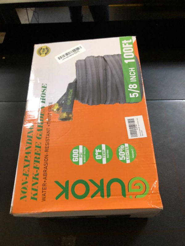 Photo 1 of GUKOK 2025 Upgraded 100FT Non-Expanding Garden Hose, Ultra-Light & Flexible Water Hose - Burst-Resistant, Kink-Free, High-Pressure, All-Weather Use for Lawns, Gardens, and Outdoor Cleaning