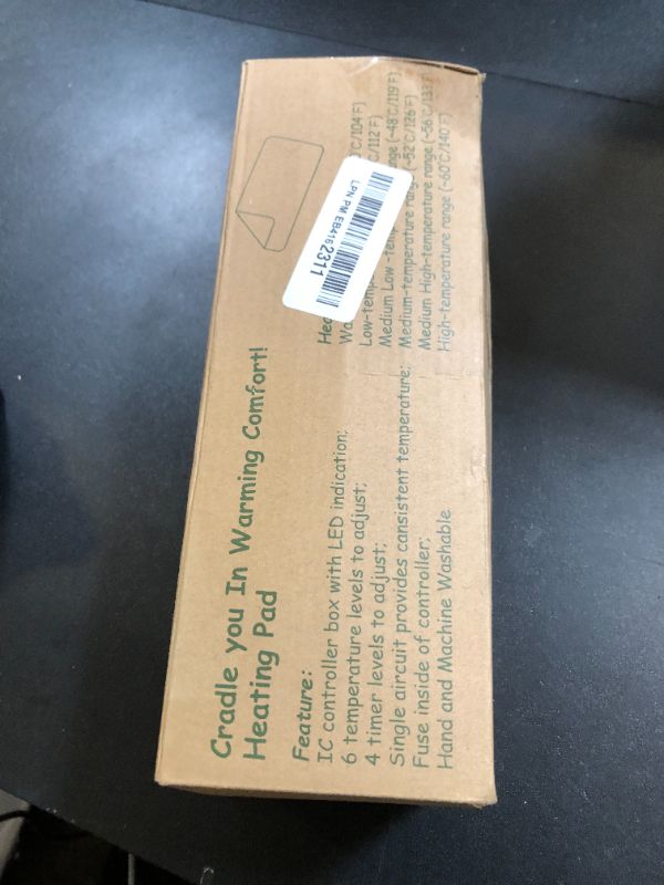 Photo 1 of Electric Heating Pad for Back Pain Relief, Heating Pads for Cramps, Auto Shut Off, Machine Washable, Heating pad for Neck and Shoulder, Knee, Arms, Legs, etc. (Dark Gray, 24‘’×12‘’)