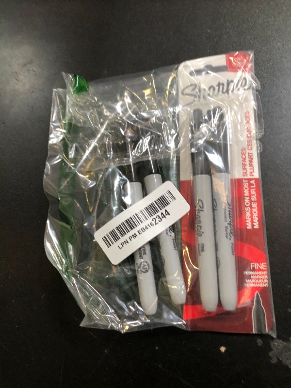 Photo 1 of Sharpie® Permanent Fine-Point Markers, Black, Pack Of 2 Markers