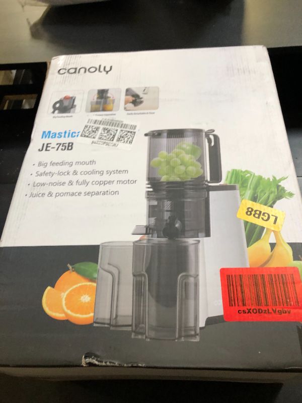 Photo 1 of Cold Press Juicer, 5.8" Wide Feed Chute Juice Extractor Machine with 400W, High Juice Yield, Slow Masticating Juicer for Whole Vegetables & Fruits, Premium Grey