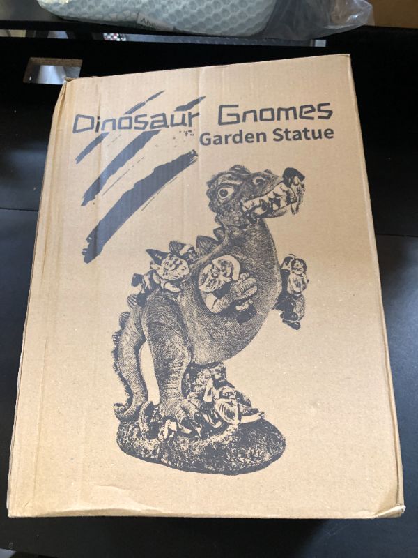 Photo 1 of SOWSUN Garden Gnomes Statues Yard Decorations Outdoor Garden Decor, 14” Dinosaur Gnomes Garden Statues, Patio, Lawn Ornament, Gardening Gifts for Women for Housewarming