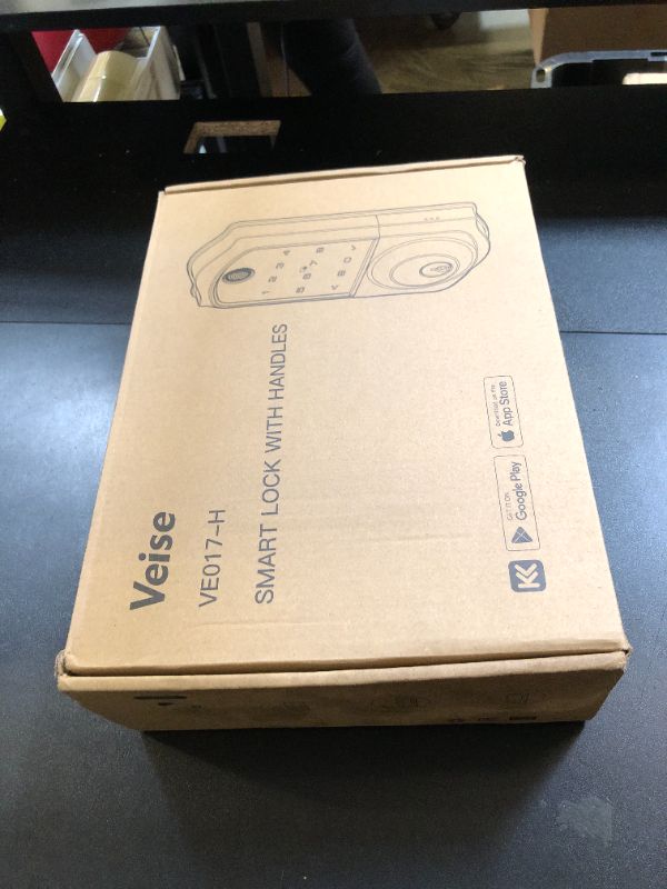 Photo 1 of Veise VE017-H Fingerprint Smart Front Door Lock Set, App Control, Keyless Entry Deadbolt with Handle, Smart Deadbolt, Emergency Power Port, Touchscreen Keypad, Auto Lock, Easy Install, Matte Black