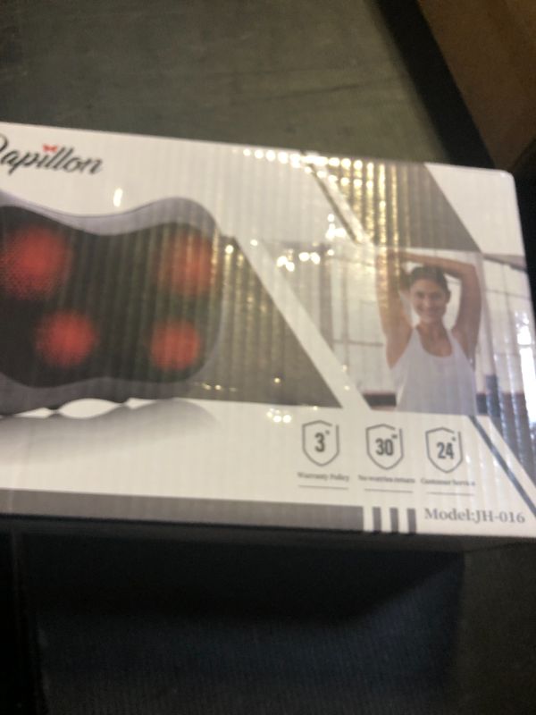 Photo 1 of Papillon Shiatsu Back and Neck Massager with Heat, Deep Tissue Kneading,Electric Massage Pillow for Back,Shoulders,Legs,Foot,Body Muscle Pain Relief,Use at Home,Car,Office