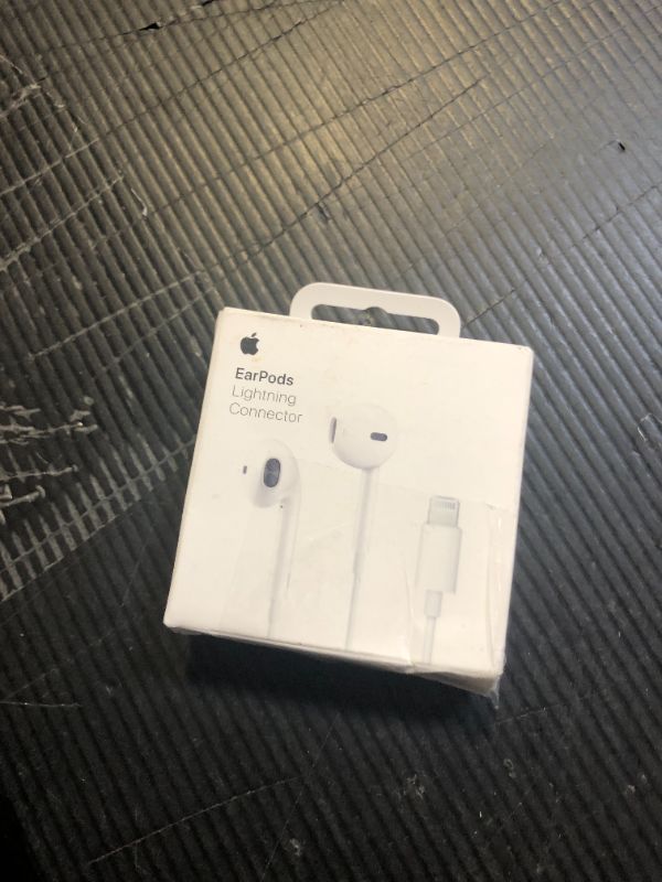 Photo 1 of Apple EarPods Headphones with Lightning Connector, Wired Ear Buds for iPhone with Built-in Remote to Control Music, Phone Calls, and Volume
