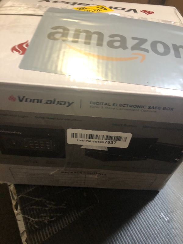 Photo 1 of Voncabay Money Safe Box for Home with Sensor Light and Mute Function & Fireproof Security Safe Box for Money Safe with Emergency Power Outlet, Lock Box Fireproof Safe with Digital Keypad