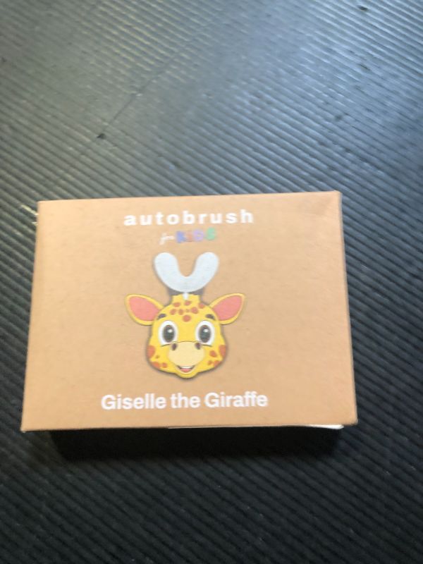 Photo 1 of autobrush U Shaped Kids Manual Toothbrush- 360° Design for Upto 5.1X Better Cleaning with Unique Nylon Bristles, Comfort Grip Handle, Waterproof Design, Ages 3-5, Giraffe (Double-Sided)