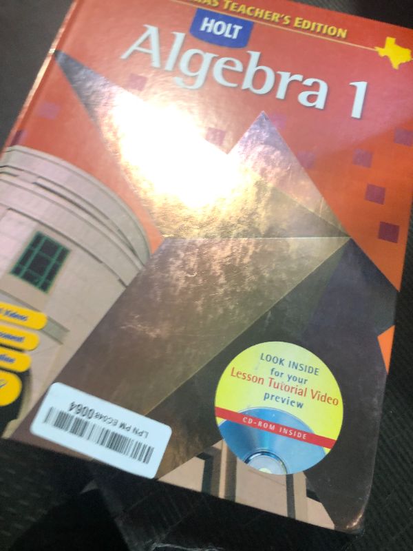 Photo 1 of Holt Algebra 1, Teacher's Edition, Texas Edition, 9780030416590, 0030416590, 2007