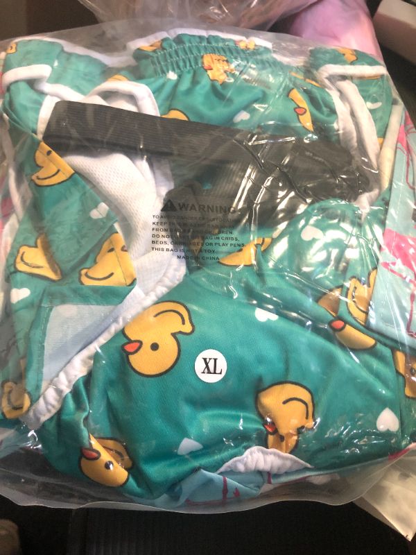 Photo 1 of Avont 3 Pack Washable Female Dog Diaper with 1 Suspender, Reusable Girl Doggie Underwear Pants for Heat Cycle Period Incontinence Detachable Strap -Animal Pattern XL