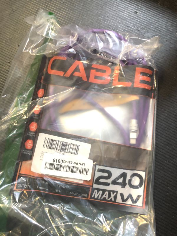 Photo 1 of chubbycable Chubby 2.0 Fast Charging Cable Durable Soft Silicone USB C Cable 240W Extra Thick Phone Charger Cord Data Transfer Cord, Purple, Type-C to Type-C, 9.8 FT